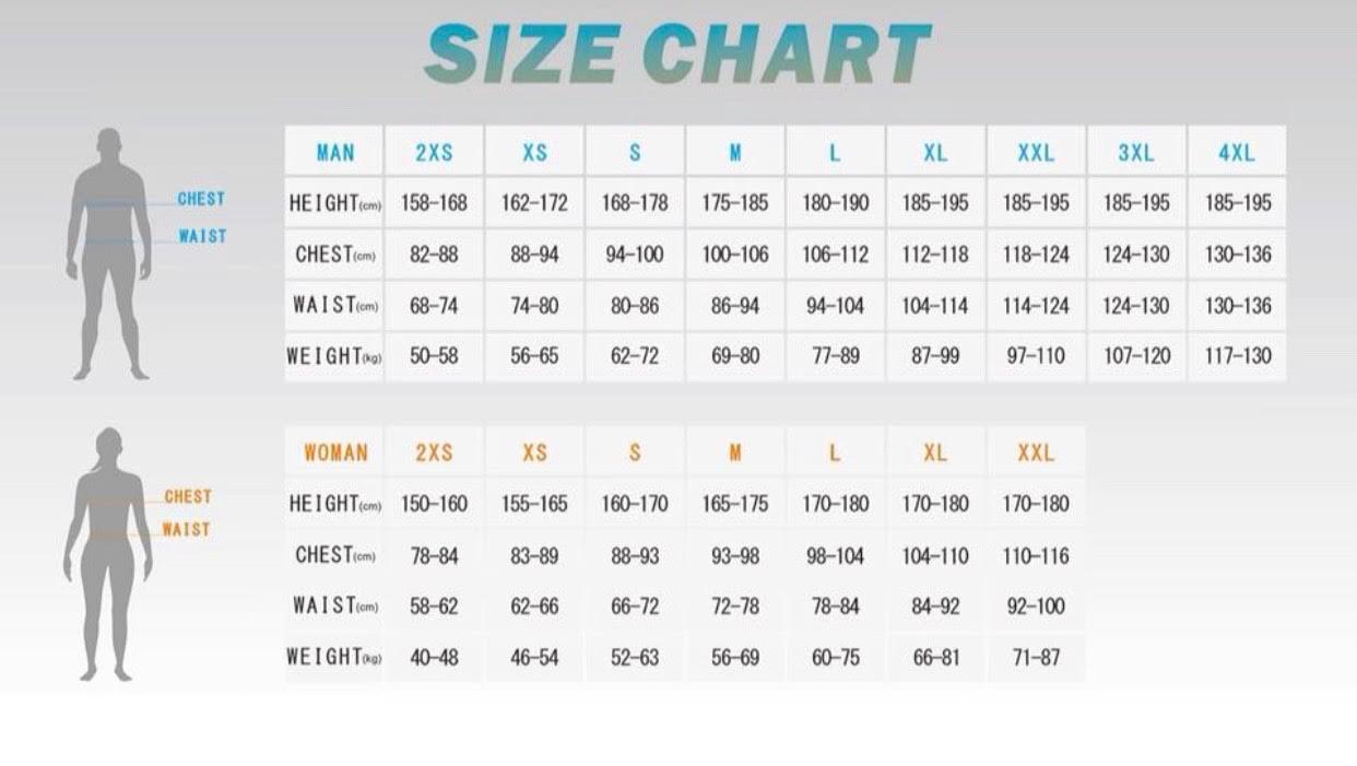 Pirate Juice CC - Size Chart